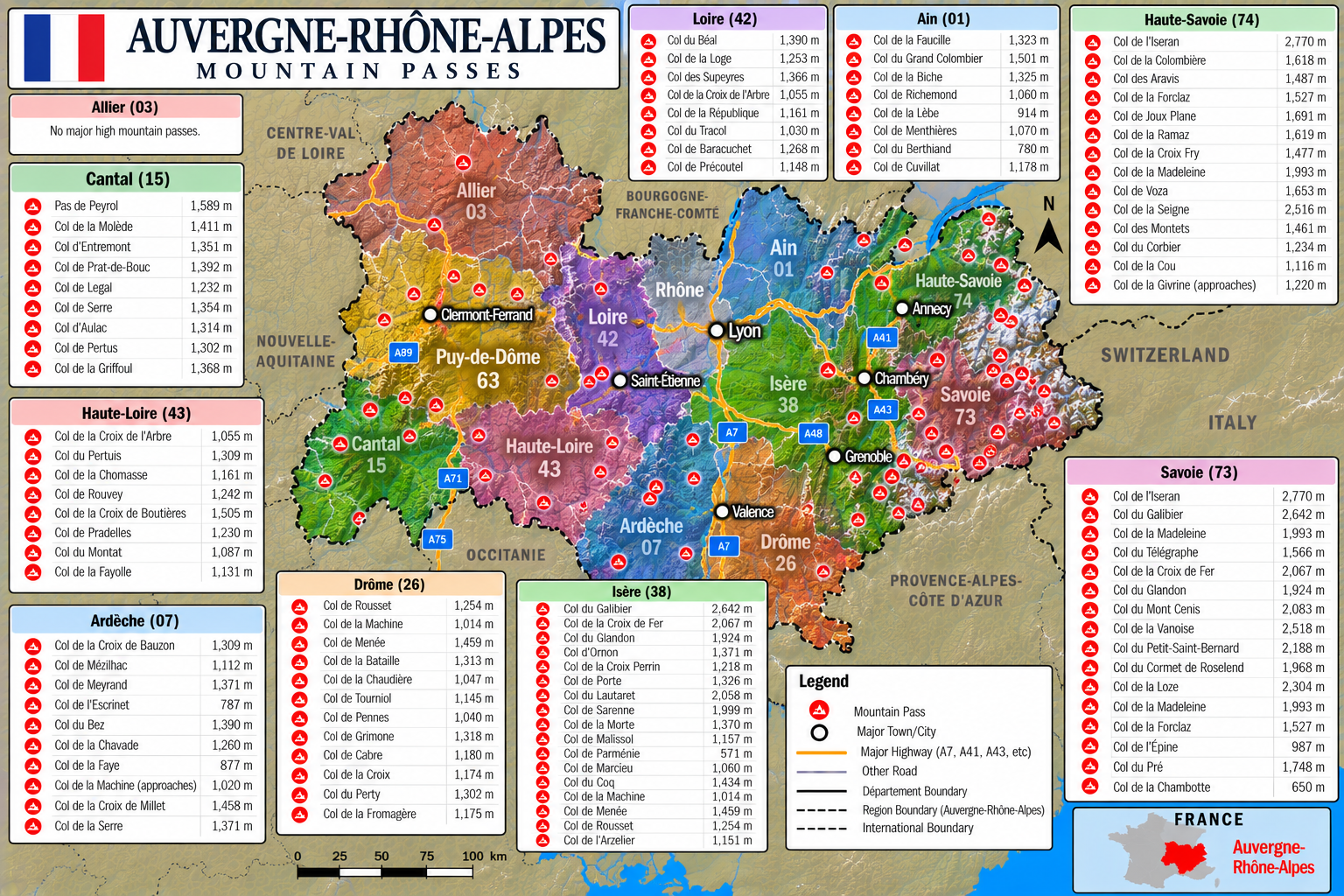Auvergne-Rhône-Alpes Map
